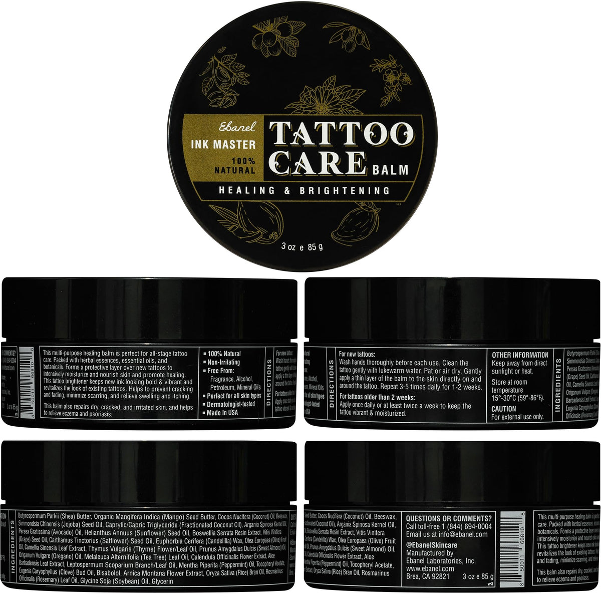 Ebanel Bundle of 5% Lidocaine Numbing Spray and Tattoo Aftercare Healing Balm - FENGGESTORE20