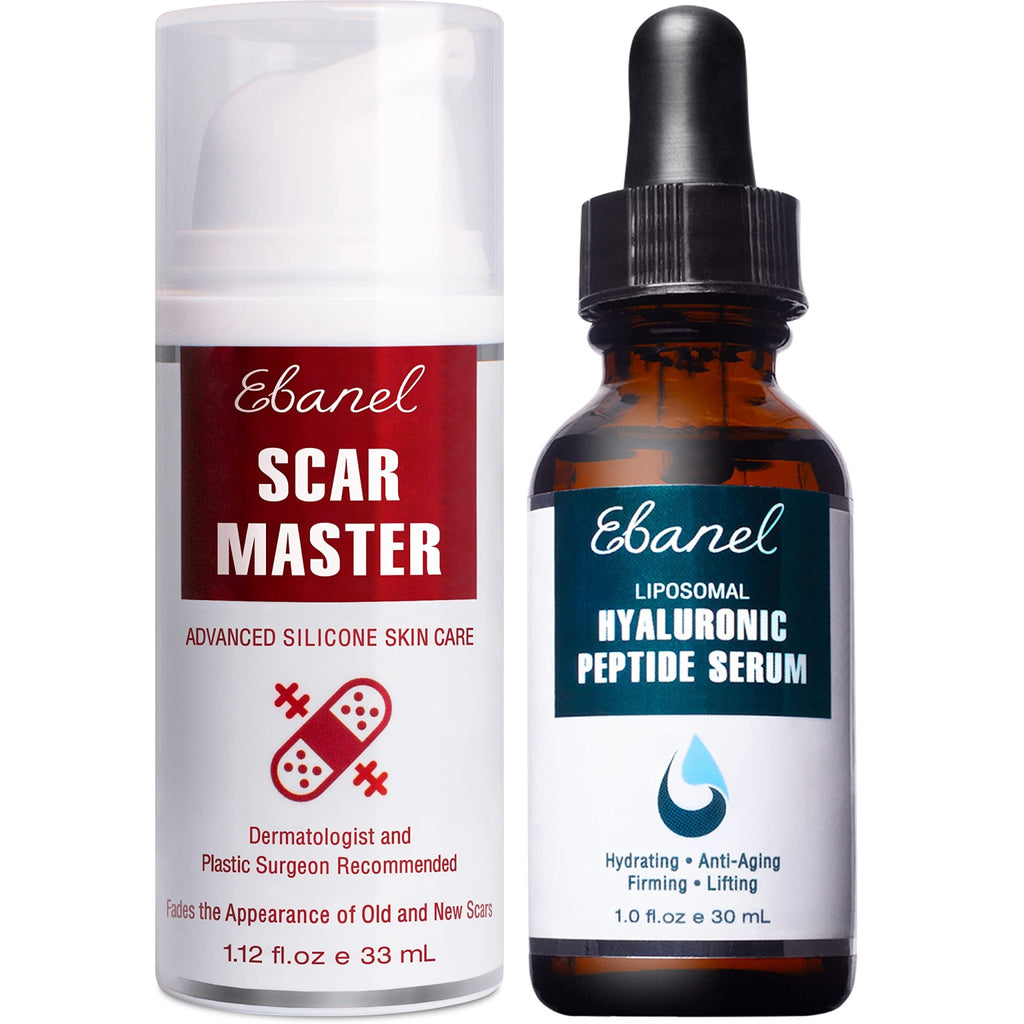 Ebanel Bundle of Advanced Silicone Scar Gel 1 Oz, and Hyaluronic Acid Serum - FENGGESTORE20