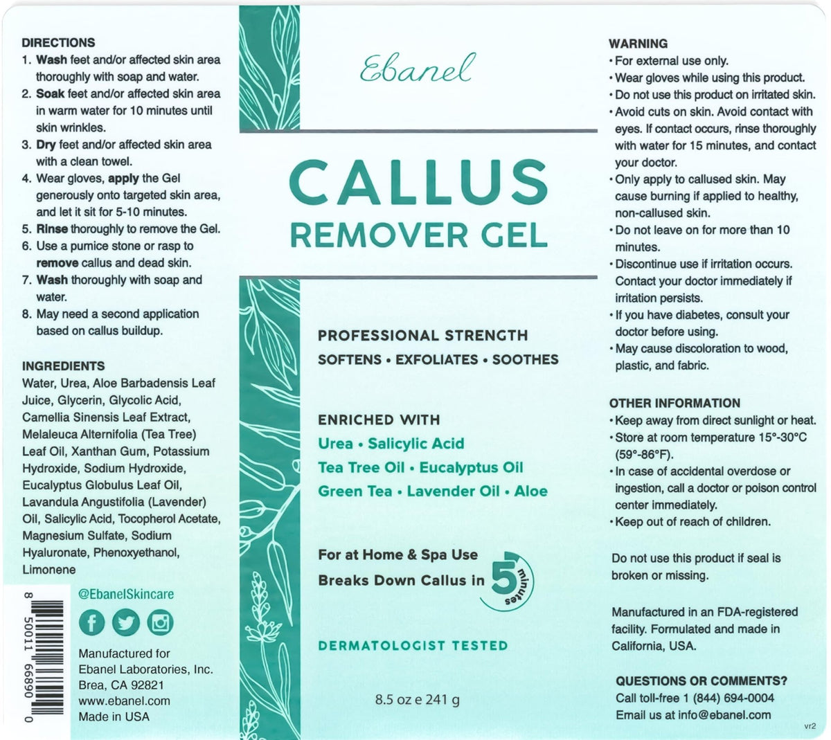 Ebanel Bundle of Callus Remover Gel and Antifungal Treatment - FENGGESTORE20