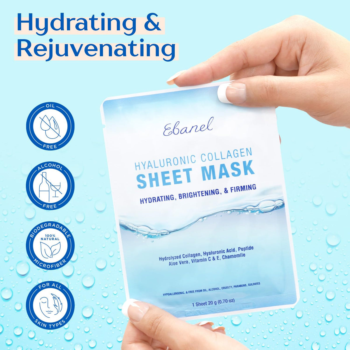Ebanel Bundle of Gentle Exfoliating Face Scrub Peeling Gel 4.12 Oz, and 15 Pack Collagen Face Mask - FENGGESTORE20