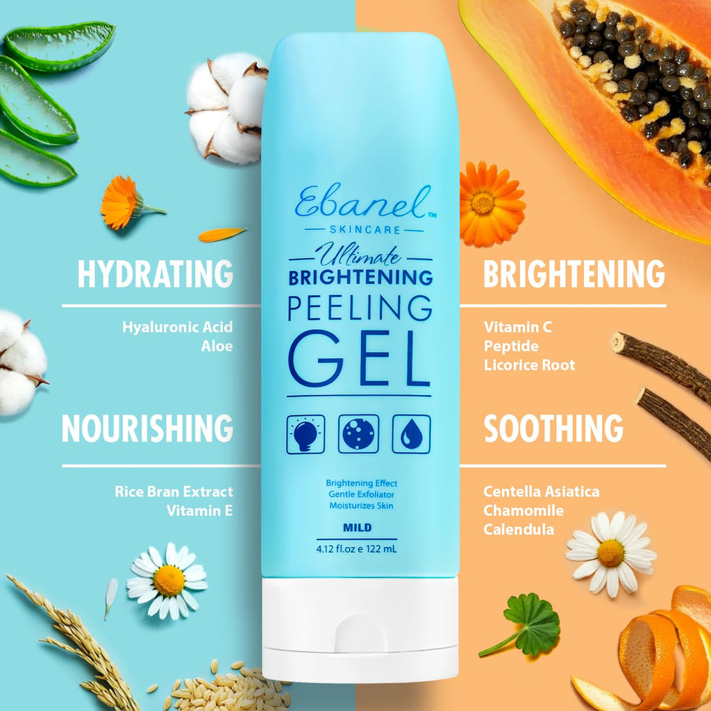 Ebanel Bundle of Gentle Exfoliating Face Scrub Peeling Gel 4.12 Oz, and 15 Pack Collagen Face Mask - FENGGESTORE20