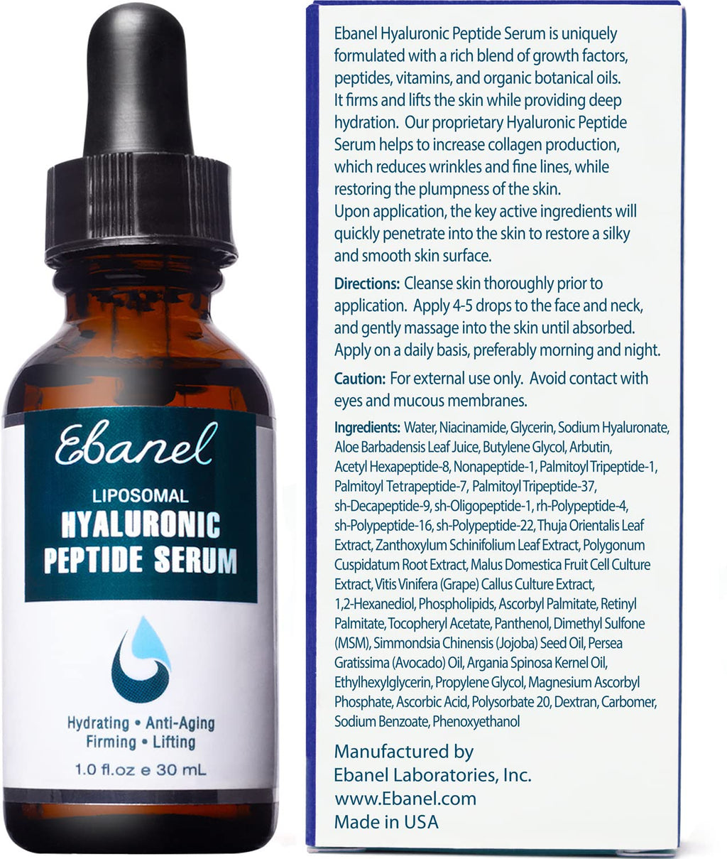 Ebanel Bundle of Hyaluronic Acid Serum, and Exfoliating Face Scrub Peeling Gel, 4.12 Oz - FENGGESTORE20