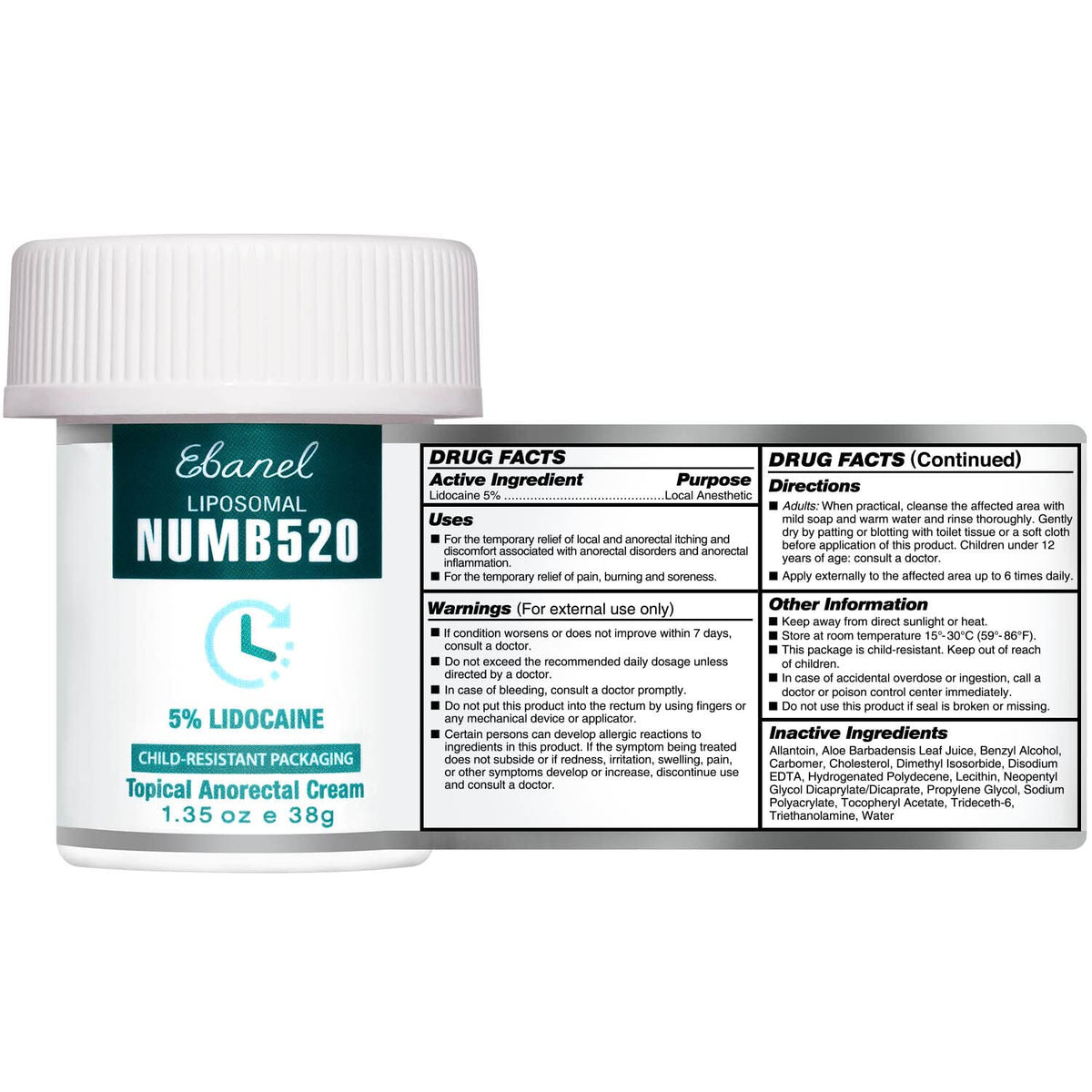 Ebanel Bundle of Lidocaine Numbing Cream, and Advanced Silicone Scar Gel 1 Oz - FENGGESTORE20