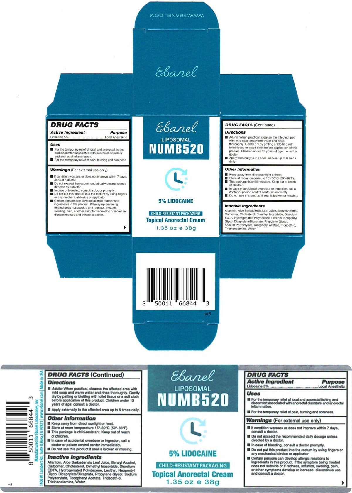 Ebanel Bundle of Lidocaine Numbing Cream, and Numbing Spray - FENGGESTORE20