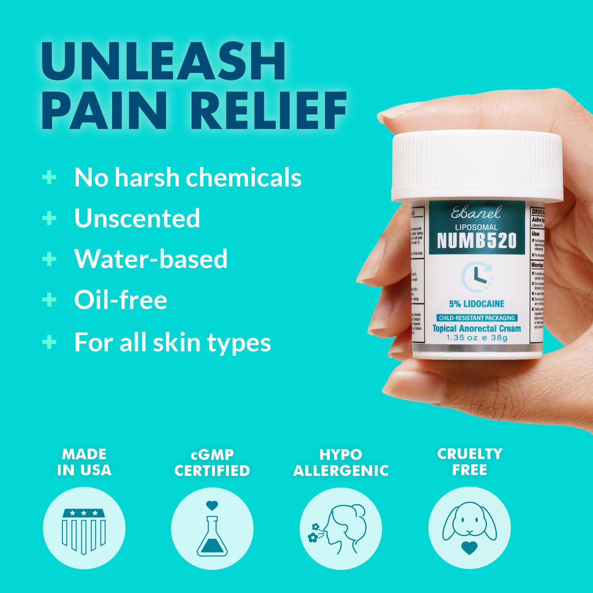 Ebanel Bundle of Lidocaine Numbing Cream, and Numbing Spray - FENGGESTORE20