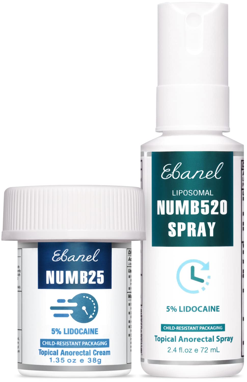Ebanel Bundle of Lidocaine Numbing Spray, and Topical Numbing Cream 1 Oz - FENGGESTORE20