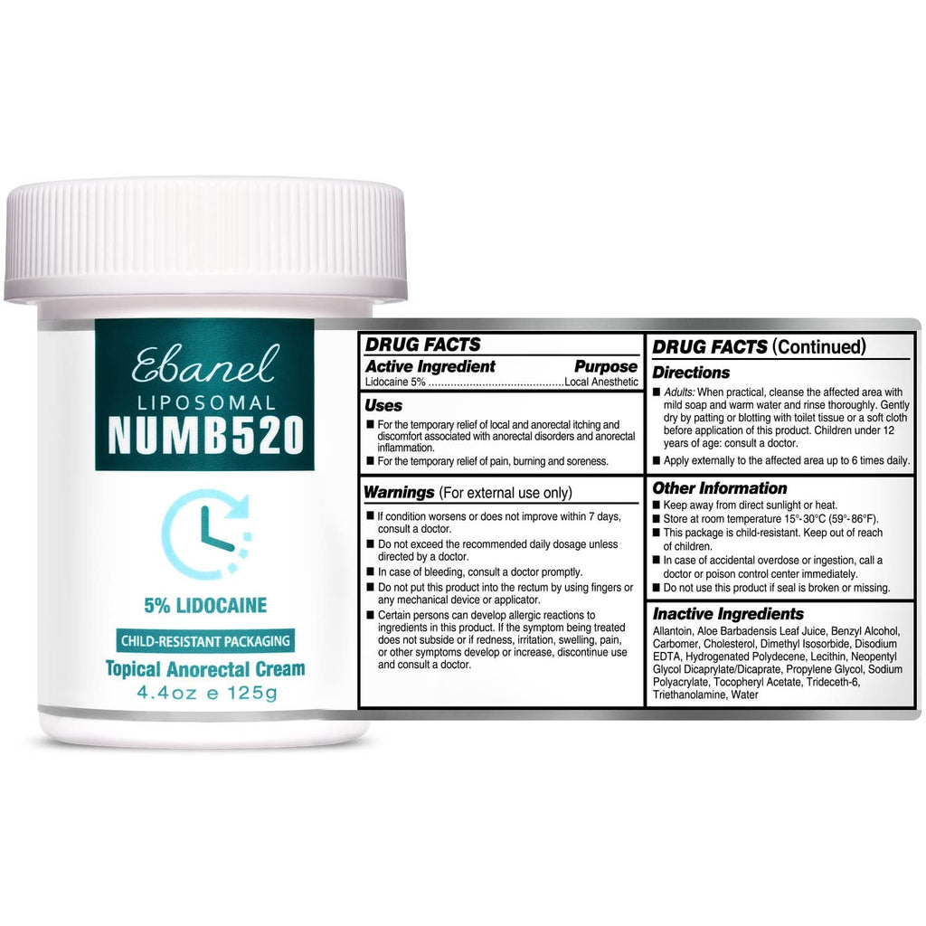Ebanel Bundle of Pain Relief Cream Arnica Menthol 2 Oz, and Topical Numbing Cream 4 Oz - FENGGESTORE20