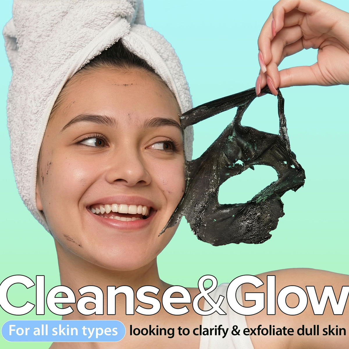 Ebanel Charcoal Peel Off Face Mask Applicator Set, Deep Pore Cleansing Minimizer Blackhead Remover with Niacinamide, Hyaluronic Acid, Vitamin C, Green Tea, Deep Cleanse Black Masks Peel Off Gel Mask - FENGGESTORE20