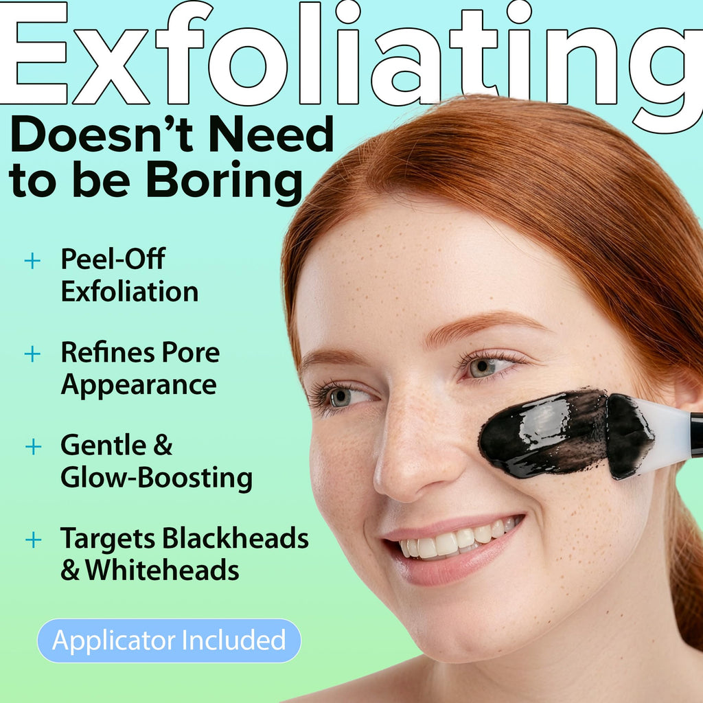 Ebanel Charcoal Peel Off Face Mask Applicator Set, Deep Pore Cleansing Minimizer Blackhead Remover with Niacinamide, Hyaluronic Acid, Vitamin C, Green Tea, Deep Cleanse Black Masks Peel Off Gel Mask - FENGGESTORE20