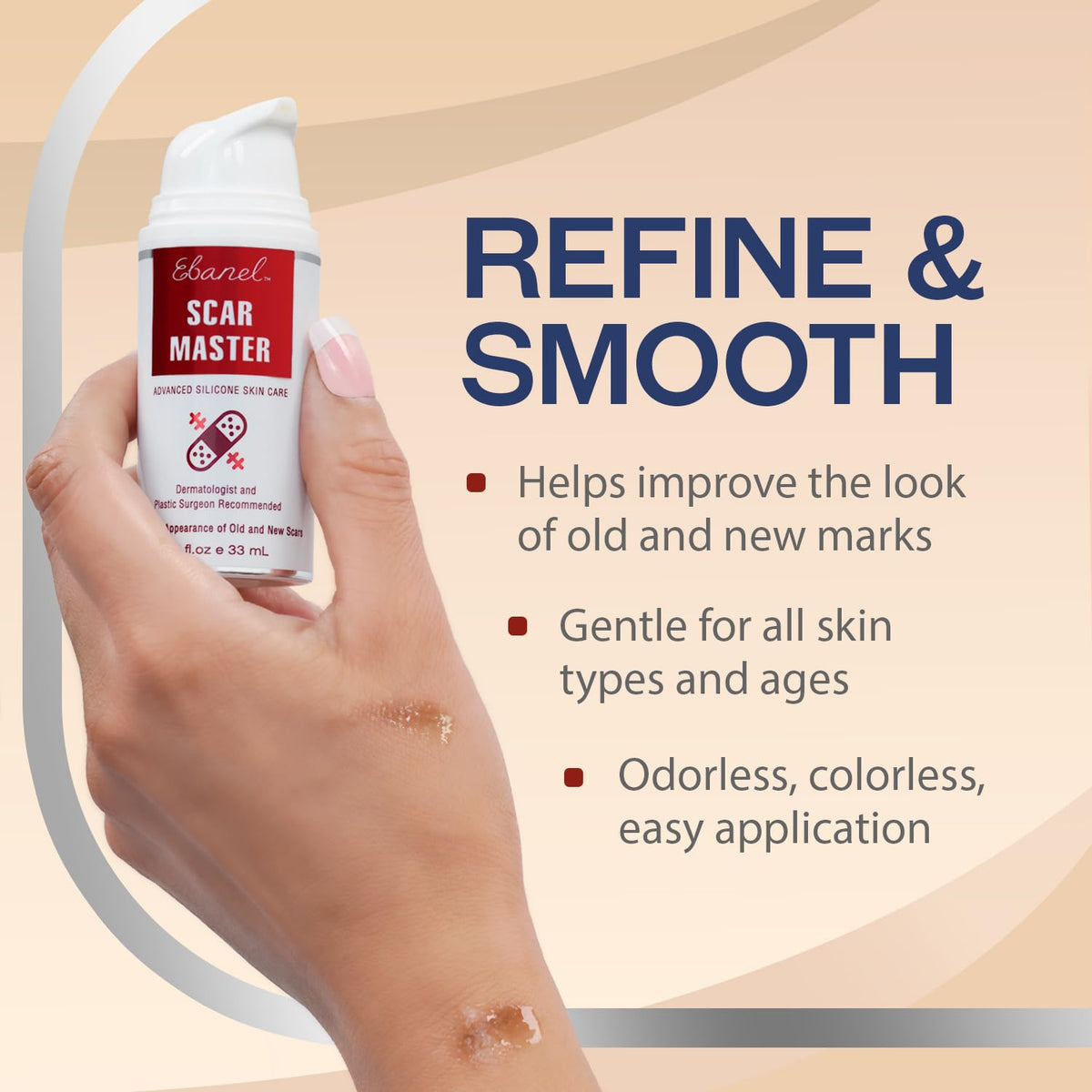 Ebanel Silicone Scar Gel with Allantoin, Emu Oil, Vitamin E and Onion Extract, For Old & New Scars from Surgeries, C-Section, Injuries, Burns & More - FENGGESTORE20