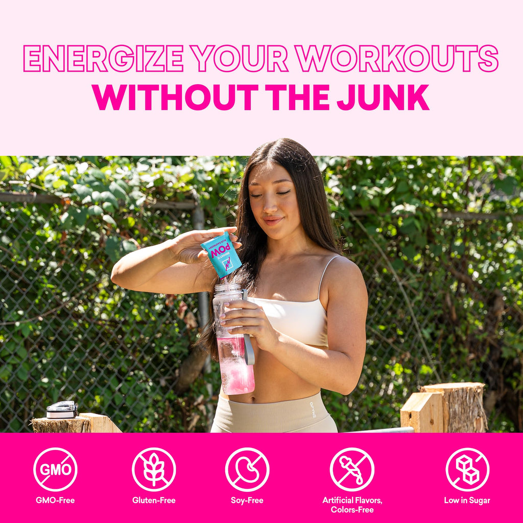 EBOOST POW Natural Pre Workout Powder – 20 Servings - Blue Raspberry - A PreWorkout Supplement for Performance, Joint Mobility Support, Energy - Men and Women - FENGGESTORE20