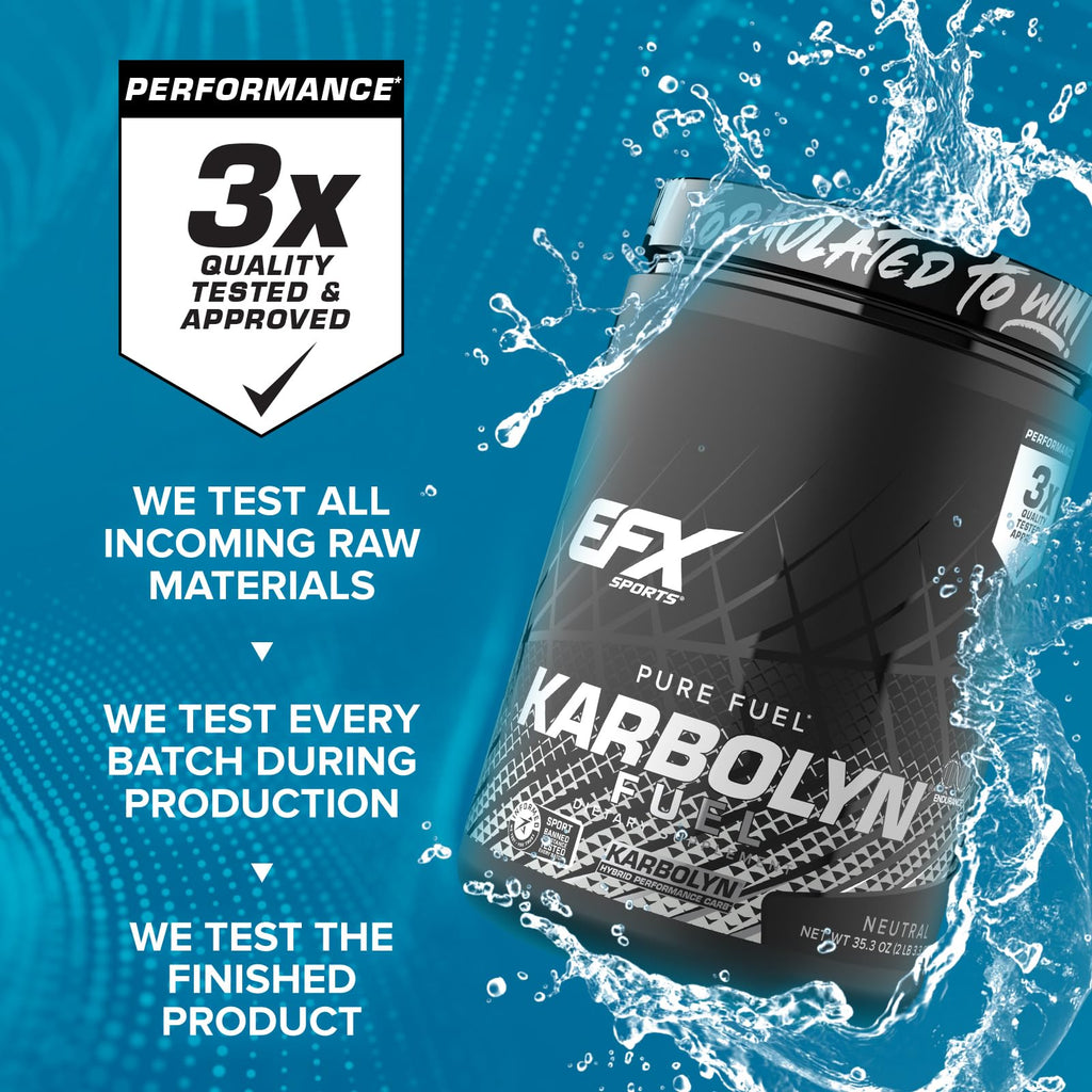 EFX Sports Karbolyn Fuel | Fast-Absorbing Carbohydrate Powder | Carb Load, Sustained Energy, Quick Recovery | Stimulant Free | 20 Servings (Neutral) - FENGGESTORE20