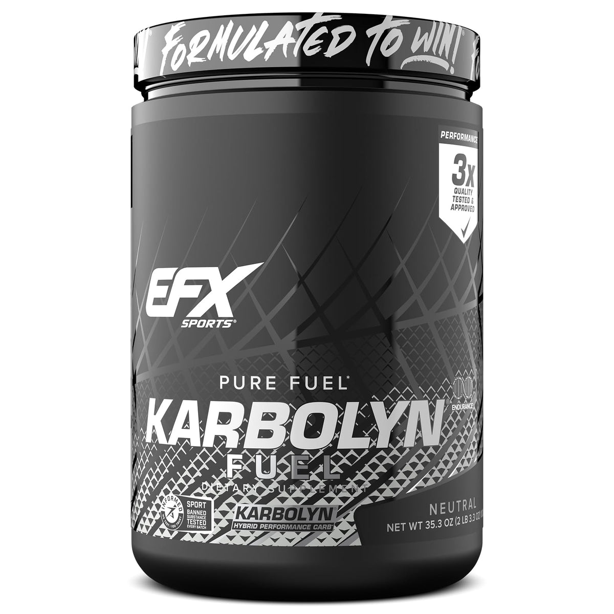 EFX Sports Karbolyn Fuel | Fast-Absorbing Carbohydrate Powder | Carb Load, Sustained Energy, Quick Recovery | Stimulant Free | 20 Servings (Neutral) - FENGGESTORE20