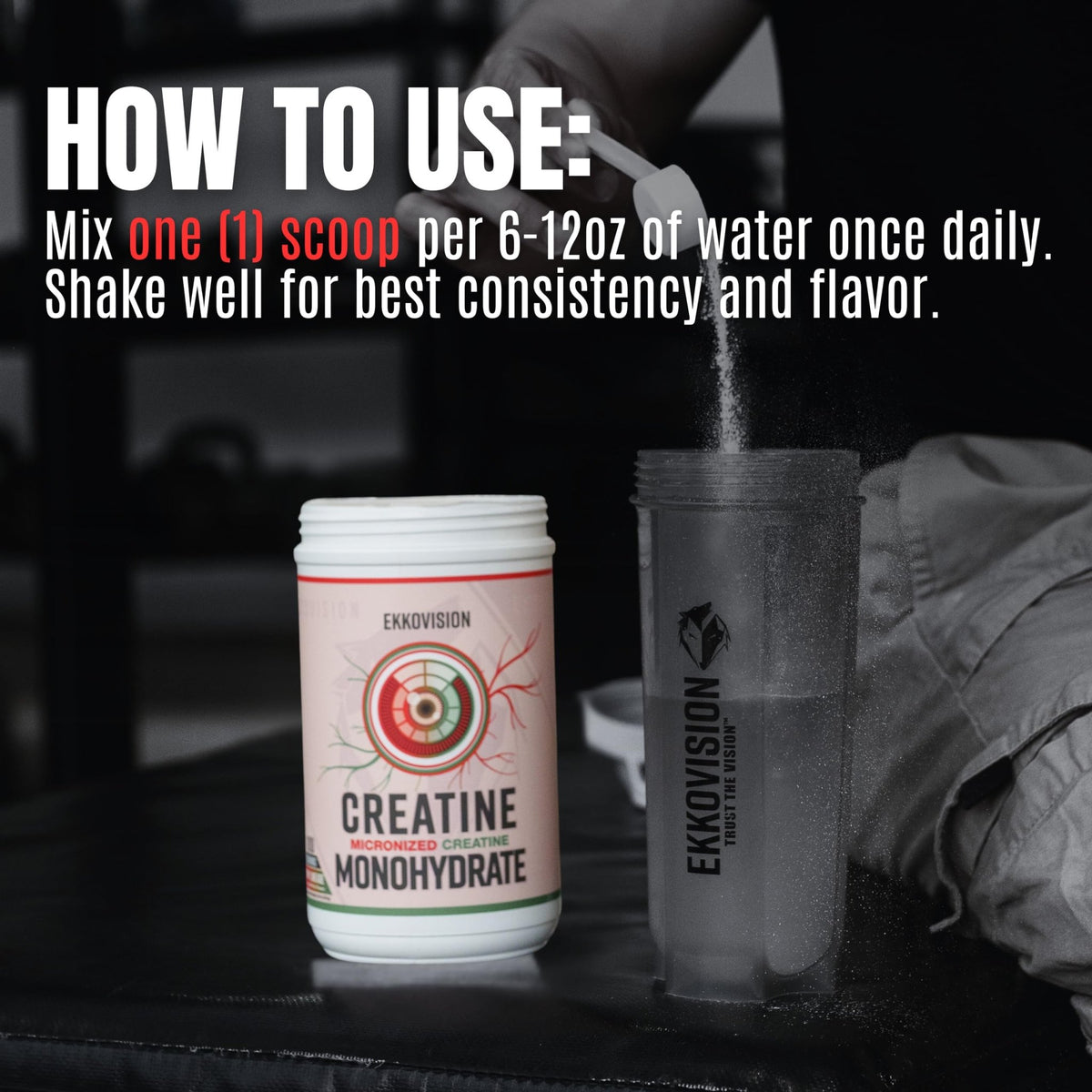 Ekkovision Creatine Monohydrate Powder, Micronized, Unflavored, Pre Workout & Post Workout Supplement for Men and Women, Energy Support, Easy to Mix in Shakes - FENGGESTORE20