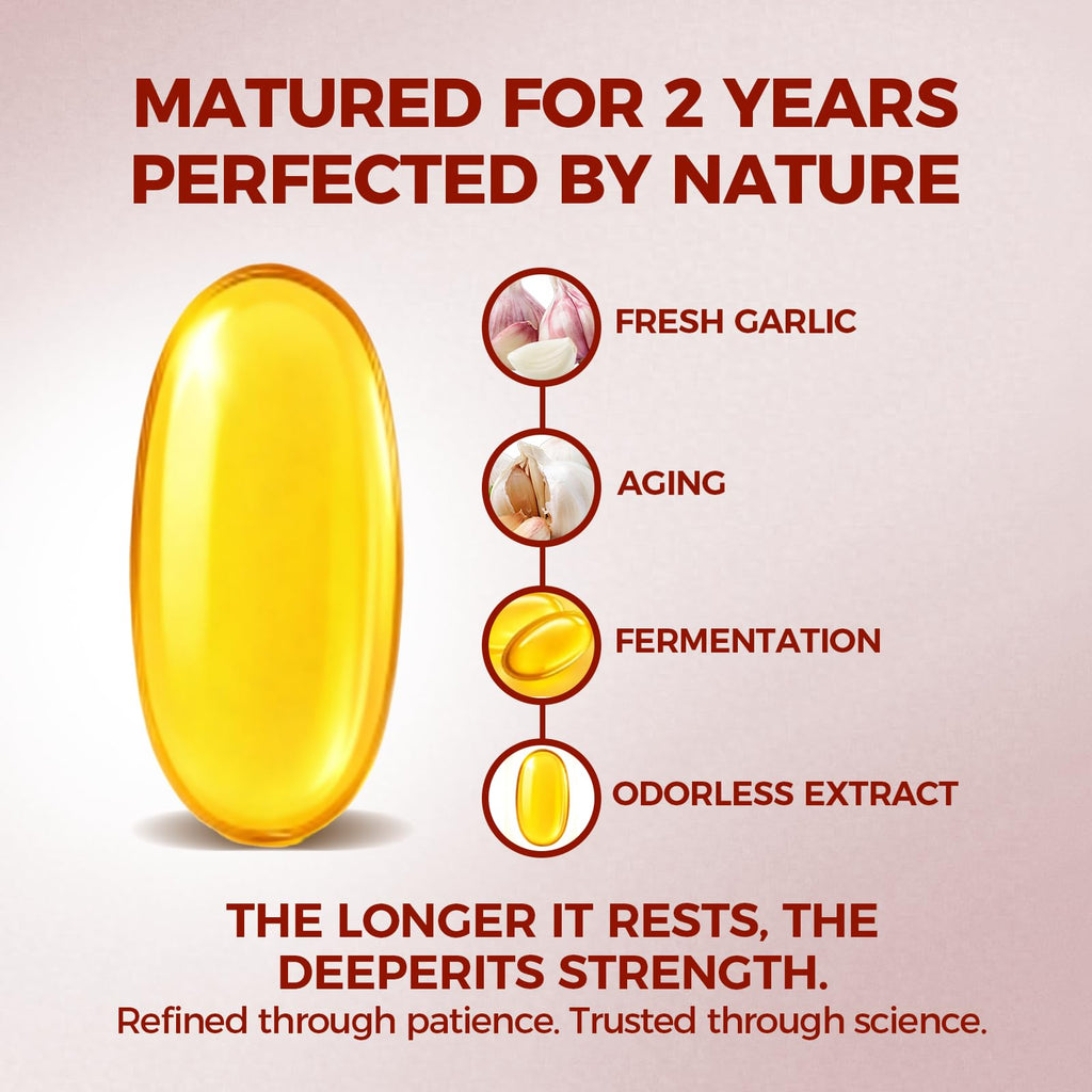 ELARE Aged Garlic Extract Capsules, Odorless Garlic 15:1 Extract Formula - 600 Count, Garlic Supplement, 2-Year Matured - FENGGESTORE20