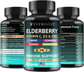 Elderberry Immune Support Supplement 8-in-1 Formula with Echinacea, Vitamin C & Zinc, Vitamin D 5000 IU, Turmeric, Ginger, Ashwagandha – 60 Capsules - FENGGESTORE20