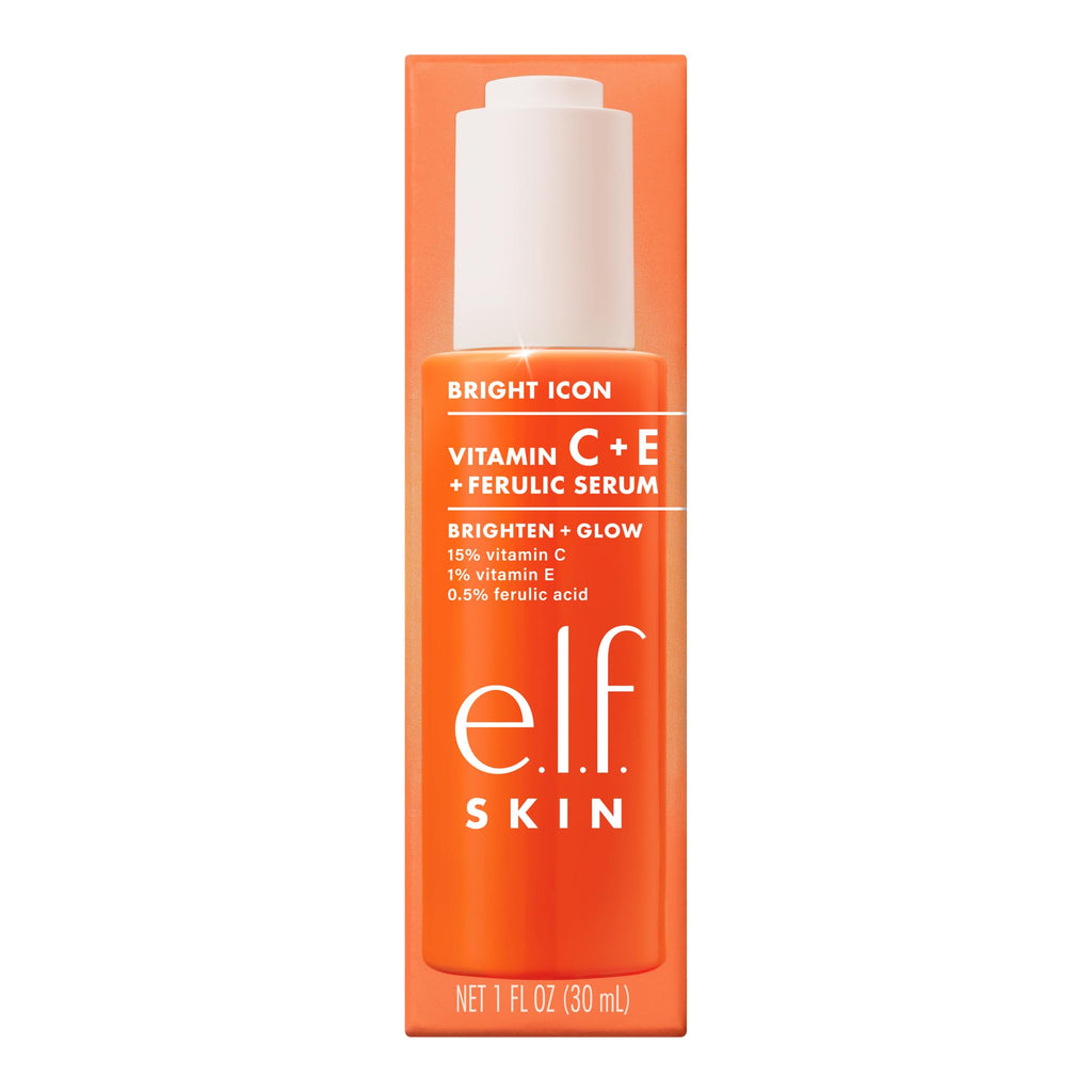 e.l.f. SKIN Bright Icon Vitamin C + E + Ferulic Serum, Brightening & Soothing Face Serum, Helps Even Skin Tone - FENGGESTORE20