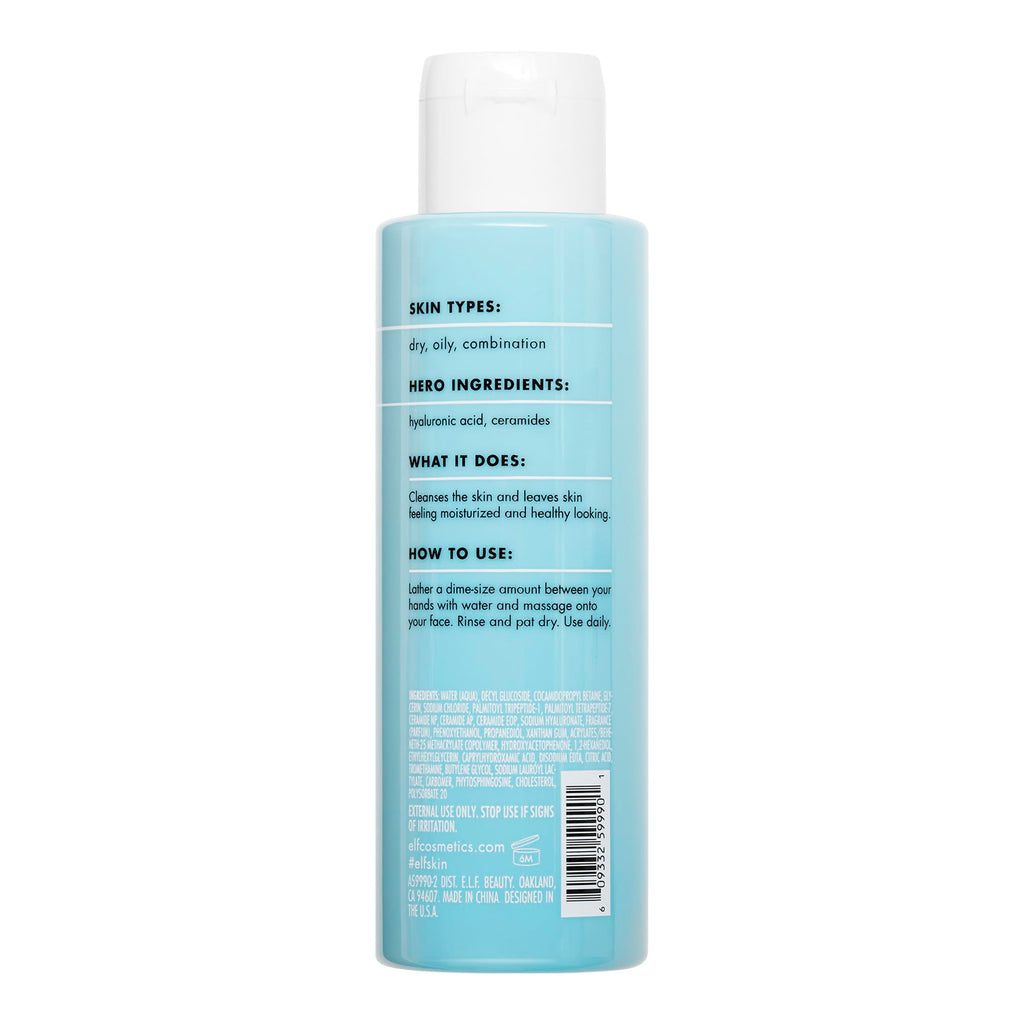 e.l.f. SKIN Holy Hydration! Daily Cleanser, Face Cleanser For Washing Away Excess Oil, Impurities & Makeup - FENGGESTORE20