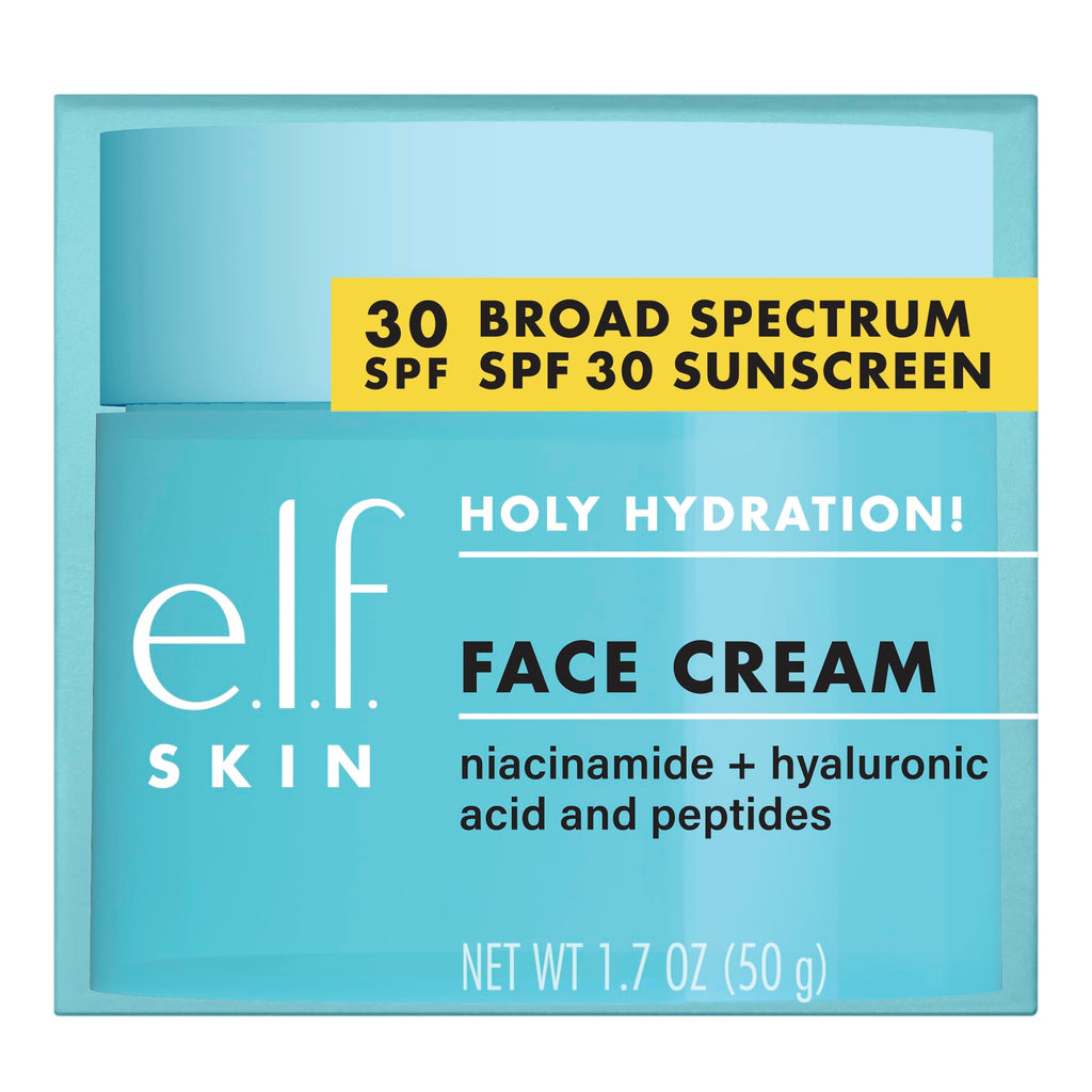 e.l.f. SKIN Holy Hydration! Face Cream - Broad Spectrum SPF 30 Sunscreen, Moisturizes & Softens Skin - FENGGESTORE20