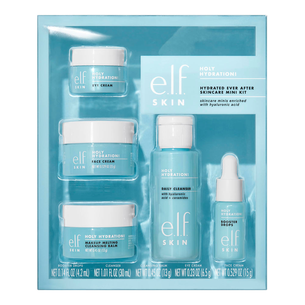 e.l.f. SKIN Holy Hydration! Hydrated Ever After Skincare Mini Kit, Cleanser, Makeup Remover, - FENGGESTORE20