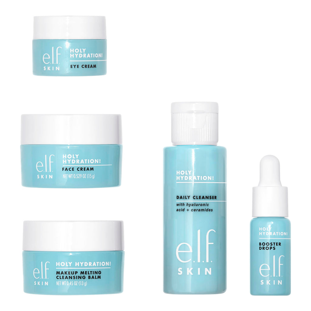 e.l.f. SKIN Holy Hydration! Hydrated Ever After Skincare Mini Kit, Cleanser, Makeup Remover, - FENGGESTORE20