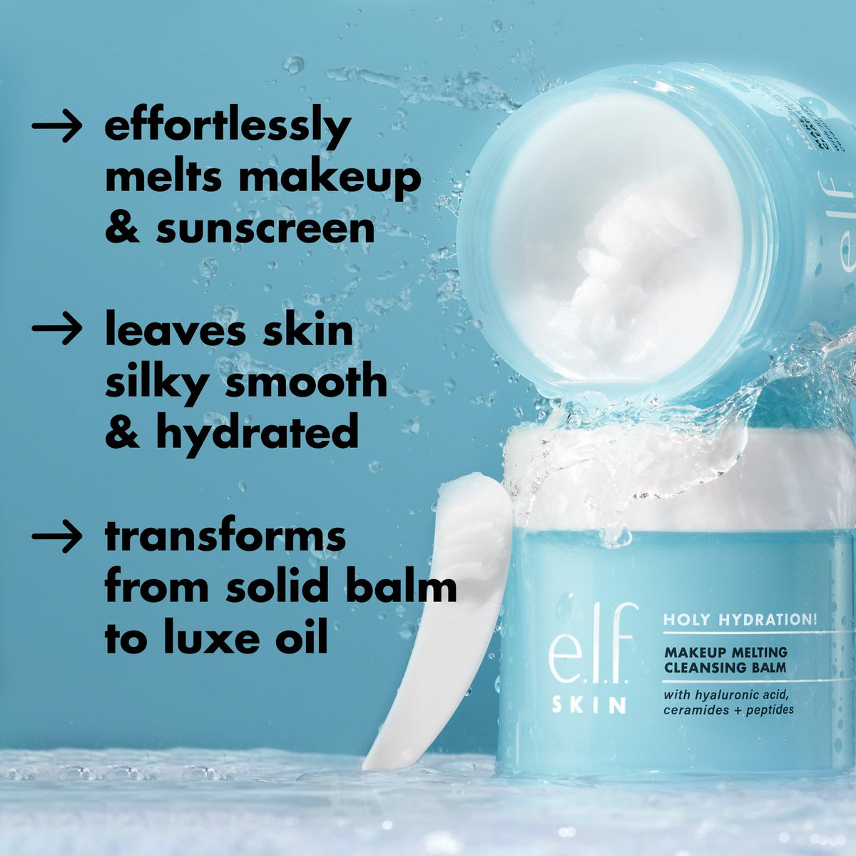 e.l.f. SKIN Holy Hydration! Makeup Melting Cleansing Balm, Face Cleanser & Makeup Remover - FENGGESTORE20