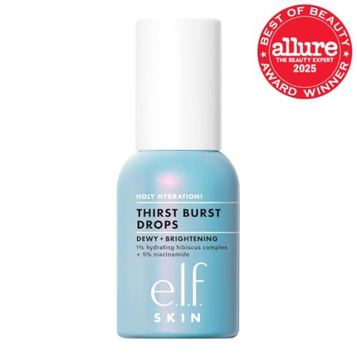 e.l.f. SKIN Holy Hydration! Thirst Burst Drops, Serum For A Radiant Complexion Instantly & Over Time, Made With Hyaluronic Acid, Vegan & Cruelty-Free - FENGGESTORE20