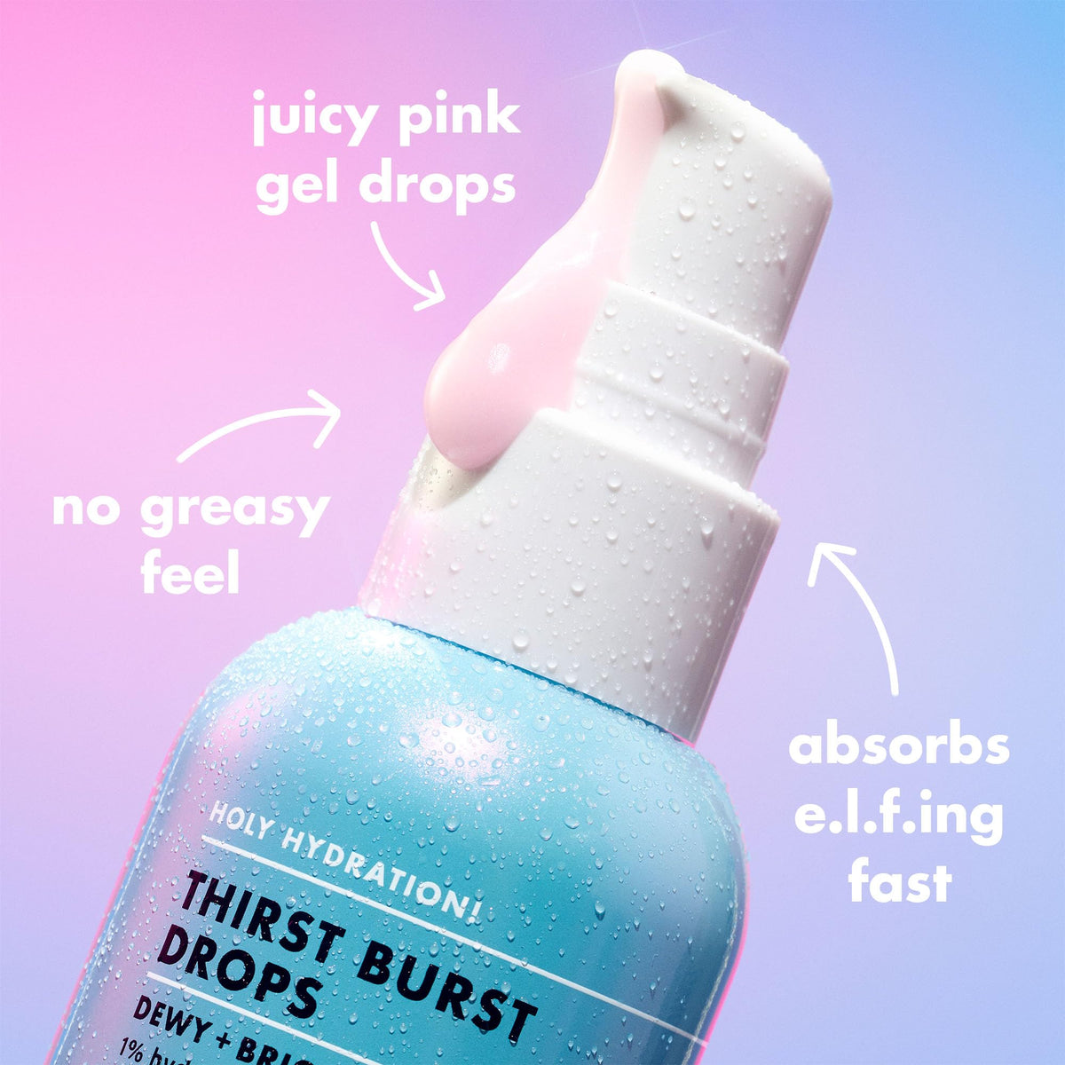 e.l.f. SKIN Holy Hydration! Thirst Burst Drops, Serum For A Radiant Complexion Instantly & Over Time, Made With Hyaluronic Acid, Vegan & Cruelty-Free - FENGGESTORE20