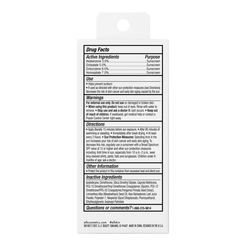 e.l.f. SKIN Suntouchable Invisible SPF 35, Lightweight, Gel-based Sunscreen For A Smooth Complexion, Doubles As A Makeup Primer - FENGGESTORE20
