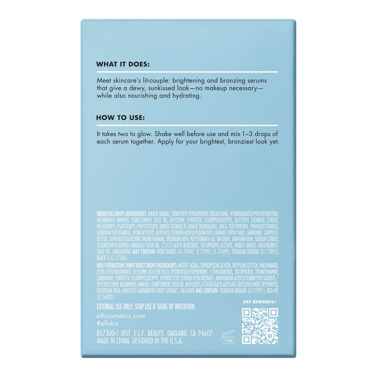 e.l.f. SKIN The Hottest Drops Duo, Holy Hydration! Thirst Burst & Bronzing Skincare Set, For A Dewy, Sun-Kissed Look, Vegan & Cruelty-Free - FENGGESTORE20