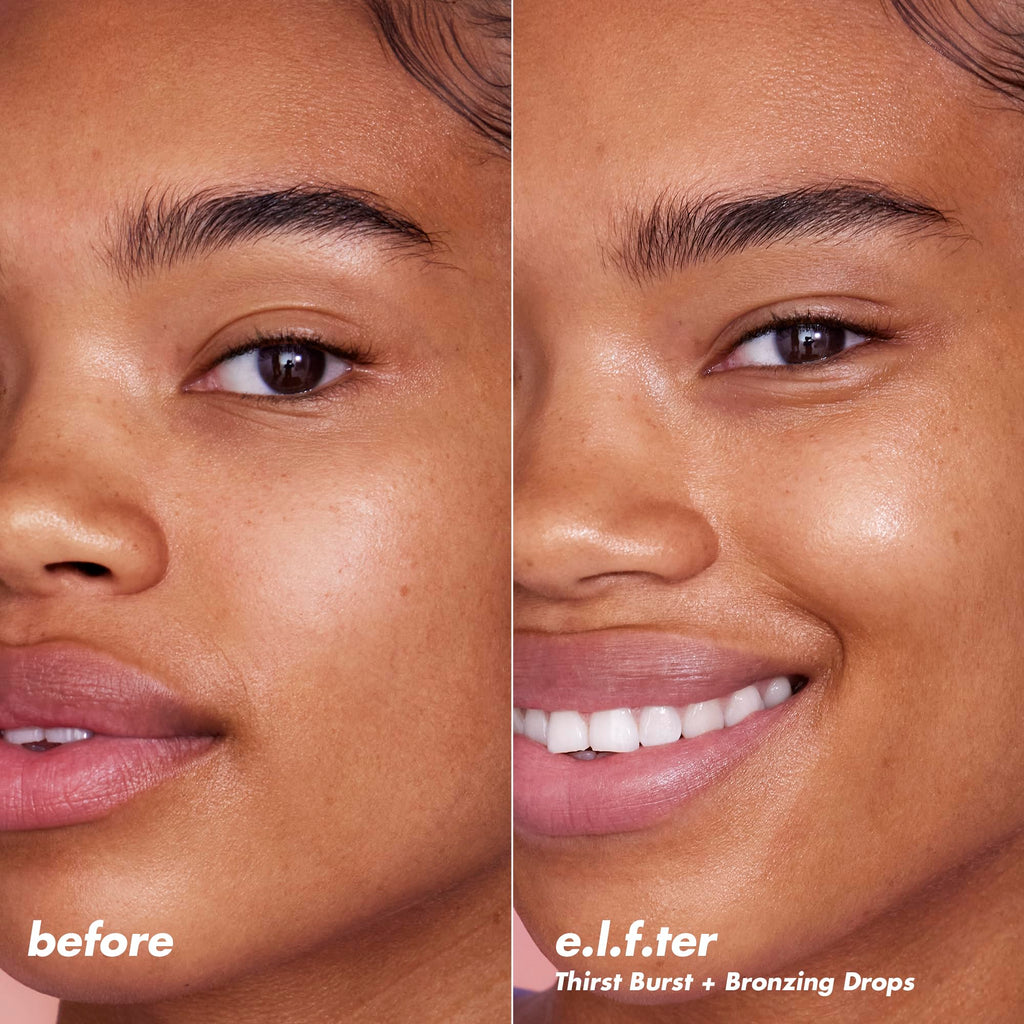 e.l.f. SKIN The Hottest Drops Duo, Holy Hydration! Thirst Burst & Bronzing Skincare Set, For A Dewy, Sun-Kissed Look, Vegan & Cruelty-Free - FENGGESTORE20