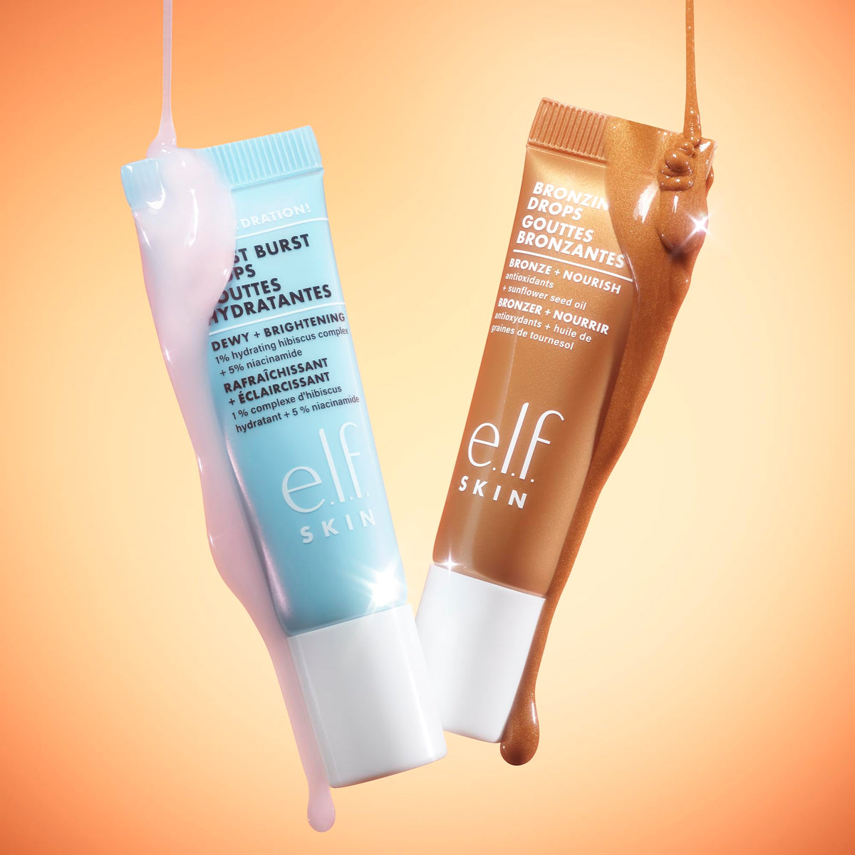 e.l.f. SKIN The Hottest Drops Duo, Holy Hydration! Thirst Burst & Bronzing Skincare Set, For A Dewy, Sun-Kissed Look, Vegan & Cruelty-Free - FENGGESTORE20