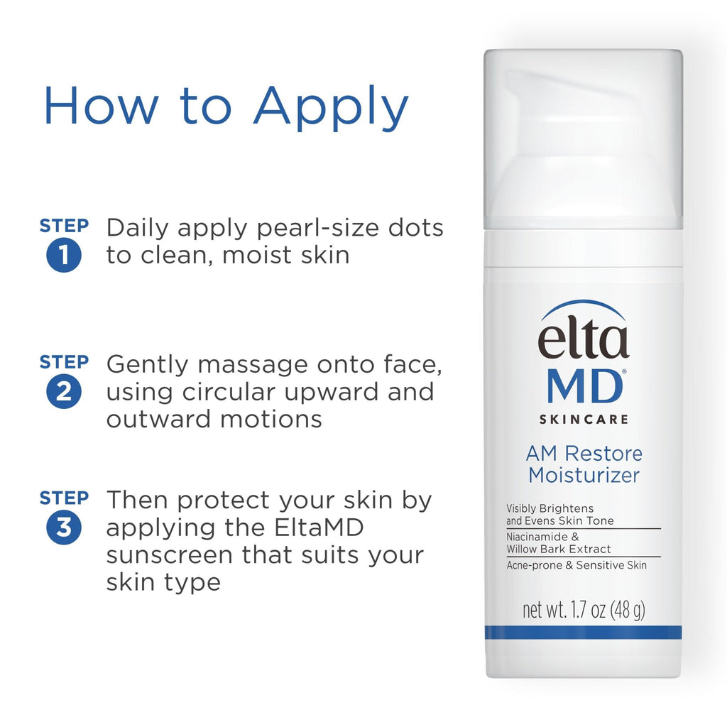 EltaMD AM Restore Face Moisturizer for Women and Men, Light Moisturizer Face Cream, Made with Niacinamide and Hyaluronic Acid, 1.7 oz Pump - FENGGESTORE20