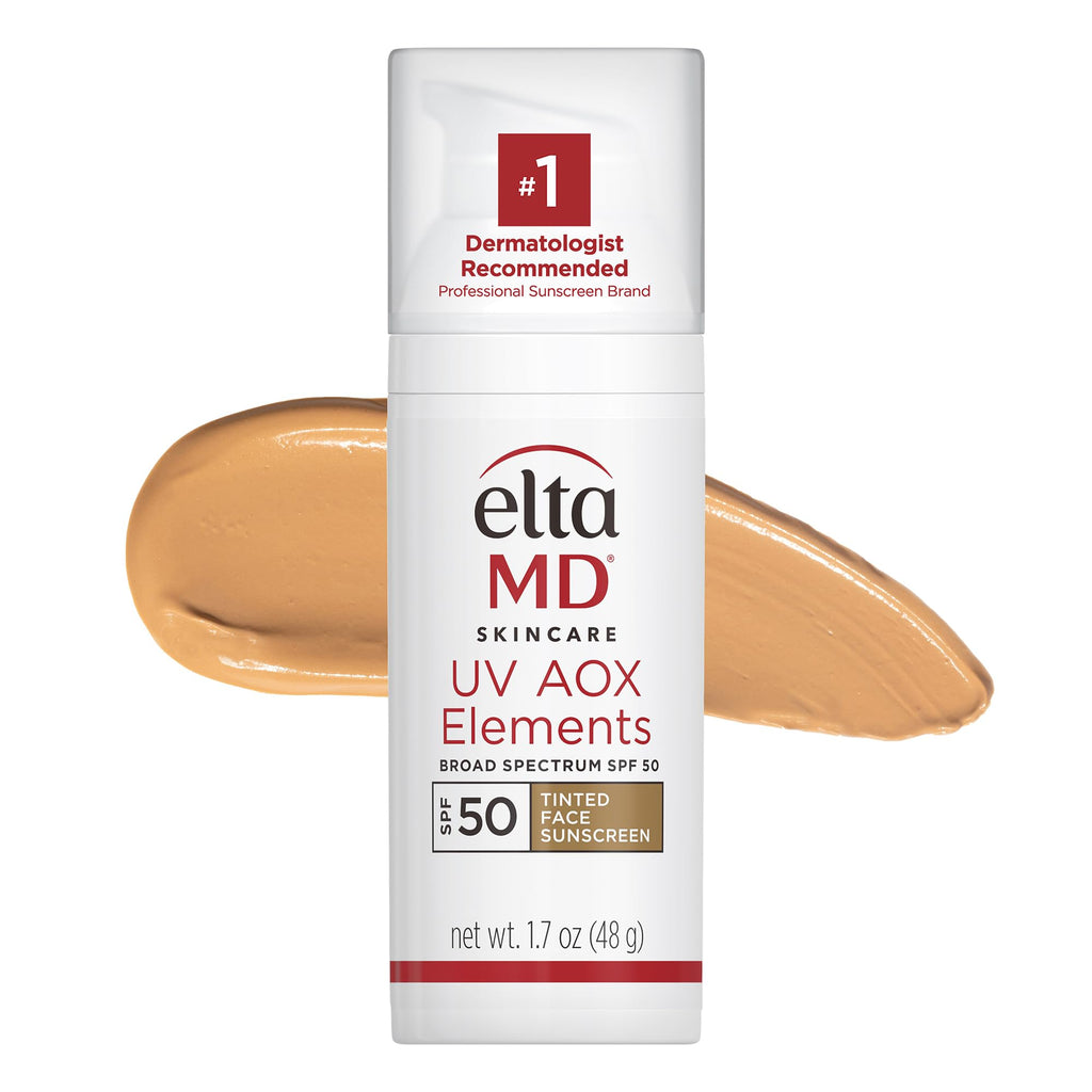 EltaMD UV AOX Elements Tinted Mineral Face Sunscreen Lotion, Tinted Moisturizer for Face SPF 50 with Antioxidants, For Dry Sensitive Skin 1.7 oz Pump - FENGGESTORE20
