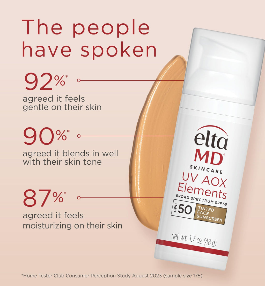 EltaMD UV AOX Elements Tinted Mineral Face Sunscreen Lotion, Tinted Moisturizer for Face SPF 50 with Antioxidants, For Dry Sensitive Skin 1.7 oz Pump - FENGGESTORE20