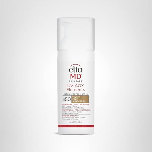 EltaMD UV AOX Elements Tinted Mineral Face Sunscreen Lotion, Tinted Moisturizer for Face SPF 50 with Antioxidants, For Dry Sensitive Skin 1.7 oz Pump - FENGGESTORE20