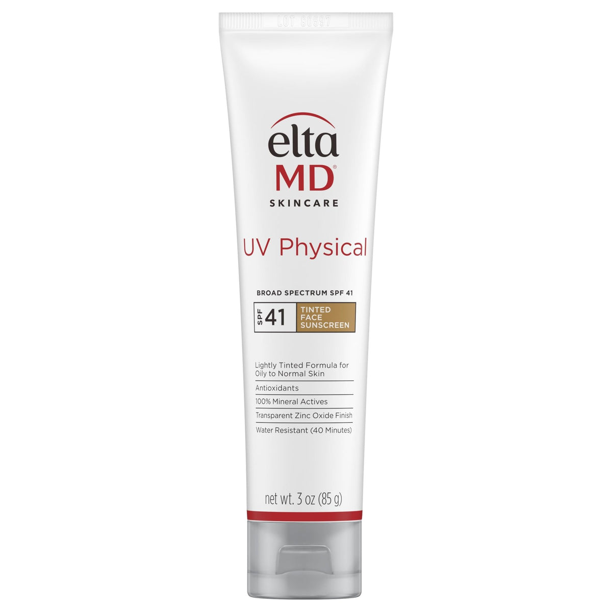 EltaMD UV Physical Tinted Mineral Sunscreen for Face SPF 41, 100% Mineral Actives Tinted Face Lotion, Water Resistant, Paraben-Free - FENGGESTORE20