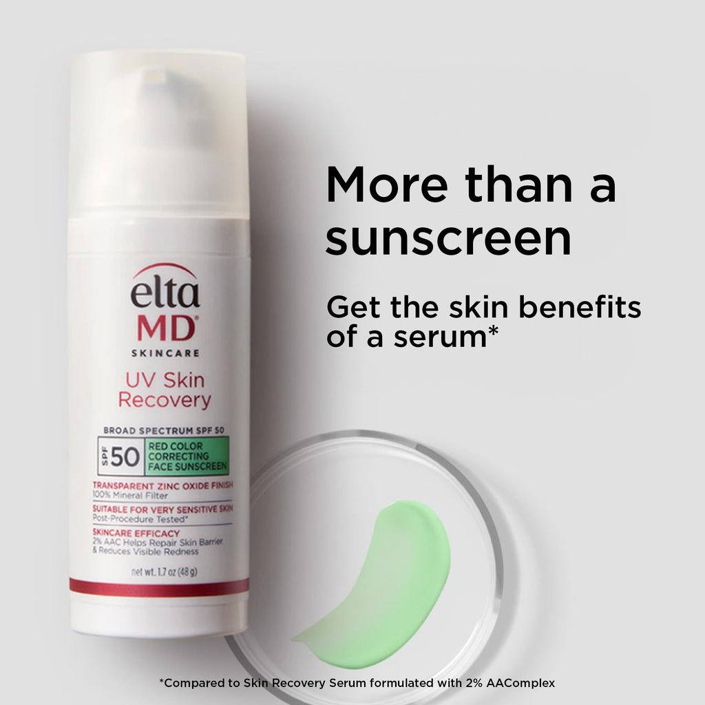 EltaMD UV Skin Recovery Green Tint 100% Mineral Sunscreen, SPF 50, Redness Correcting - FENGGESTORE20