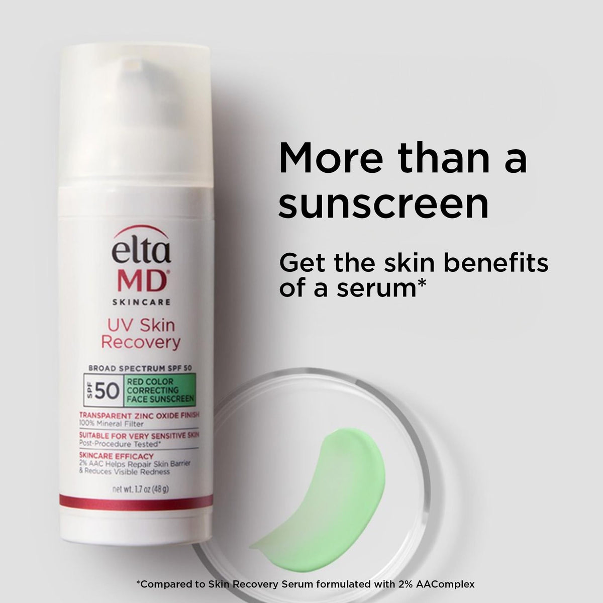 EltaMD UV Skin Recovery Green Tint 100% Mineral Sunscreen, SPF 50, Redness Correcting - FENGGESTORE20