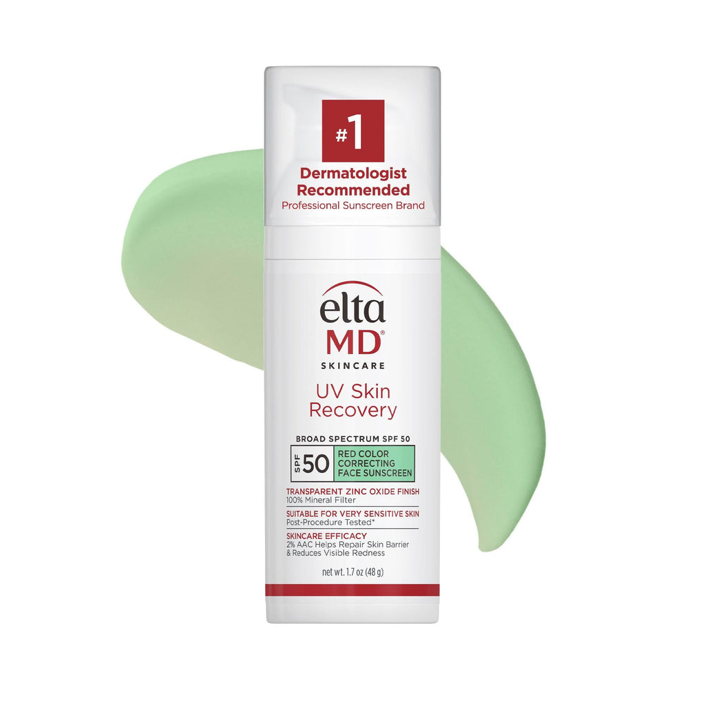 EltaMD UV Skin Recovery Green Tint 100% Mineral Sunscreen, SPF 50, Redness Correcting - FENGGESTORE20