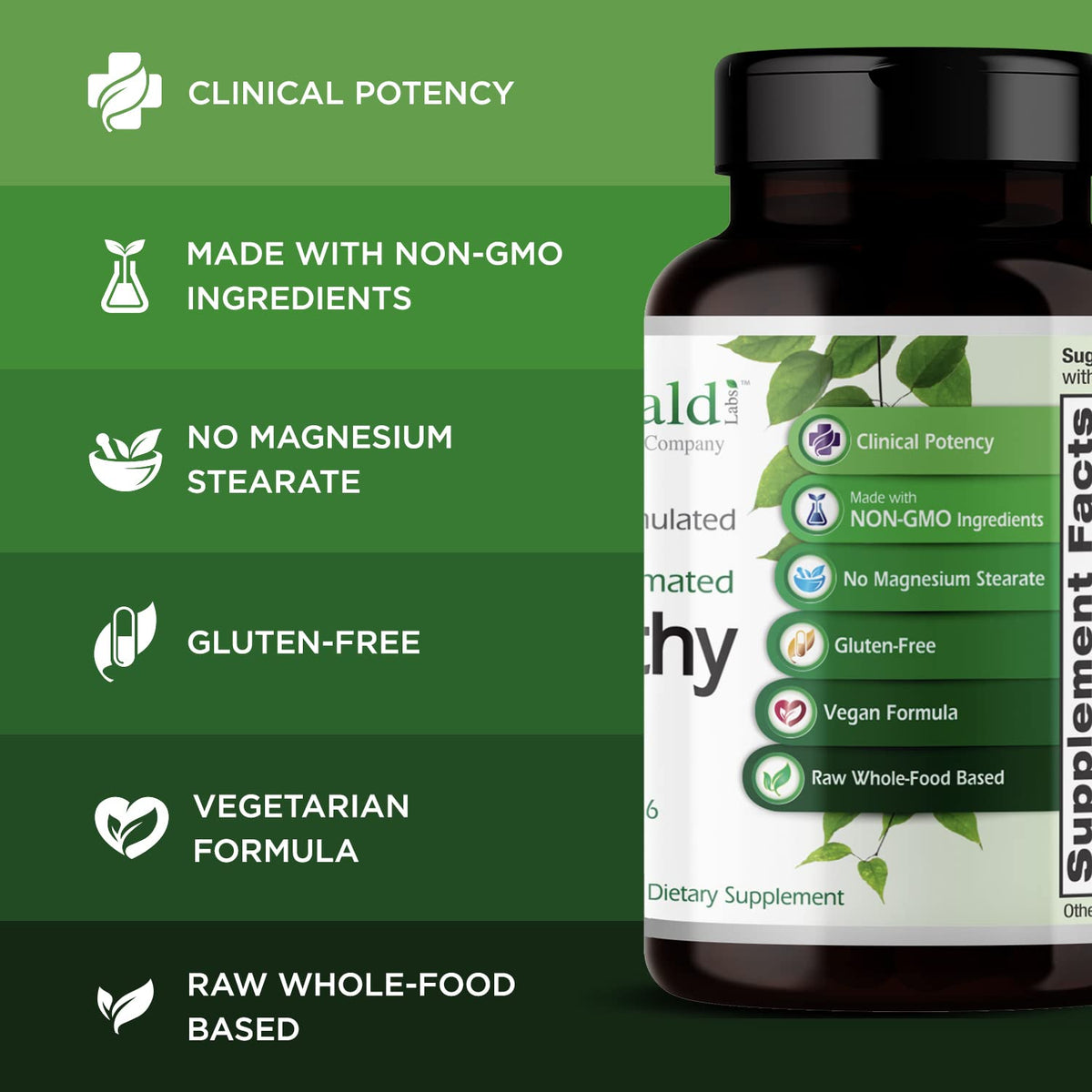 EMERALD LABS B-Healthy - Vegan Vitamin B Complex - Includes Methylated Folic Acid & Full Spectrum B Vitamins - Supports Immune, Brain & Heart Health - FENGGESTORE20