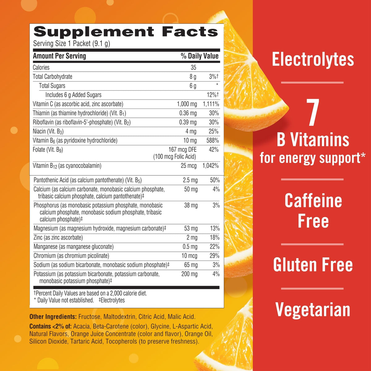 Emergen-C 1000mg Vitamin C Powder for Daily Immune Support Caffeine Free Vitamin C Supplements with Zinc and Manganese - FENGGESTORE20