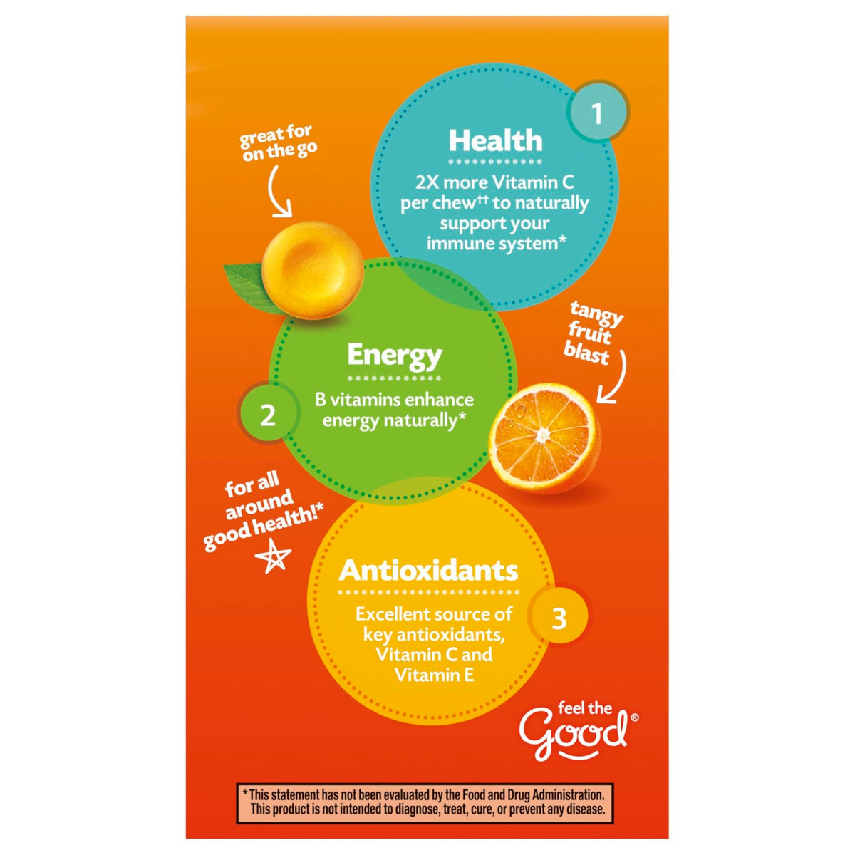 Emergen-C Chewable Vitamin C 1000mg, With B Vitamins And Antioxidants Tablet (40 Count, Orange Blast Flavor), Dietary Supplement - FENGGESTORE20