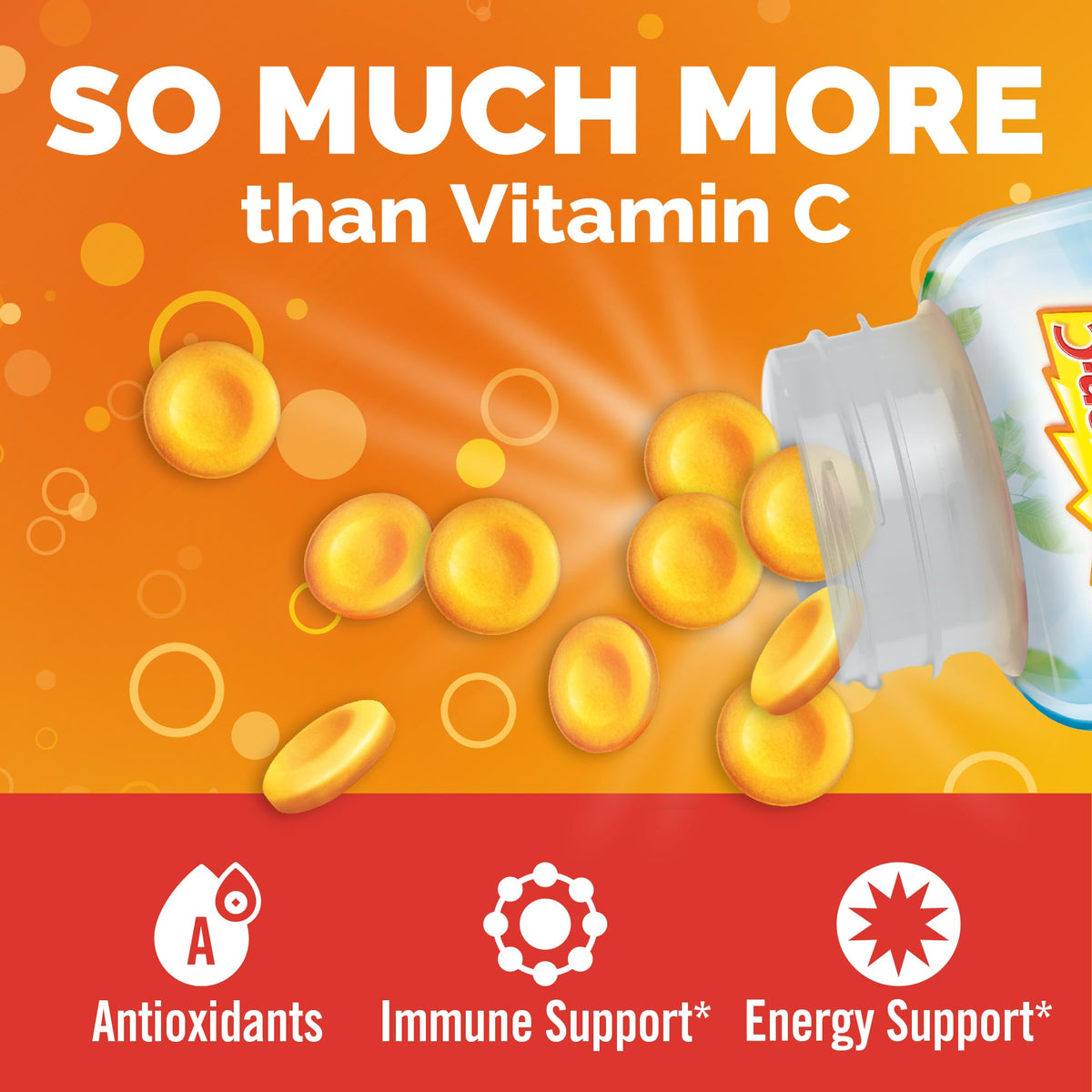 Emergen-C Chewable Vitamin C 1000mg, With B Vitamins And Antioxidants Tablet (40 Count, Orange Blast Flavor), Dietary Supplement - FENGGESTORE20