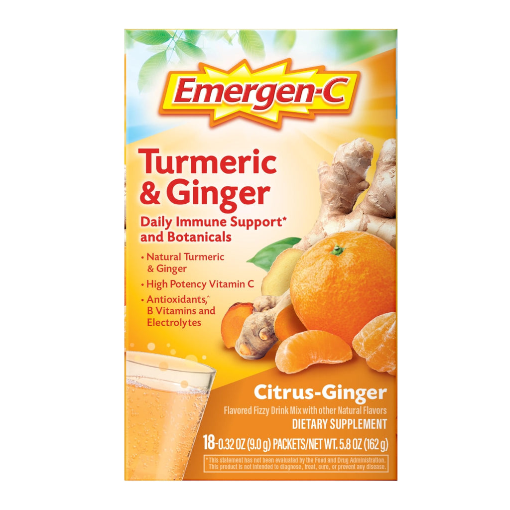 Emergen-C Citrus-Ginger Fizzy Drink Mix, Turmeric and Ginger, Immune Support, Natural Flavors - FENGGESTORE20