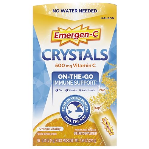 Emergen-C Crystals, On-the-Go Emergen-C Immune Support Supplement with Vitamin C, B Vitamins, Zinc and Manganese - FENGGESTORE20