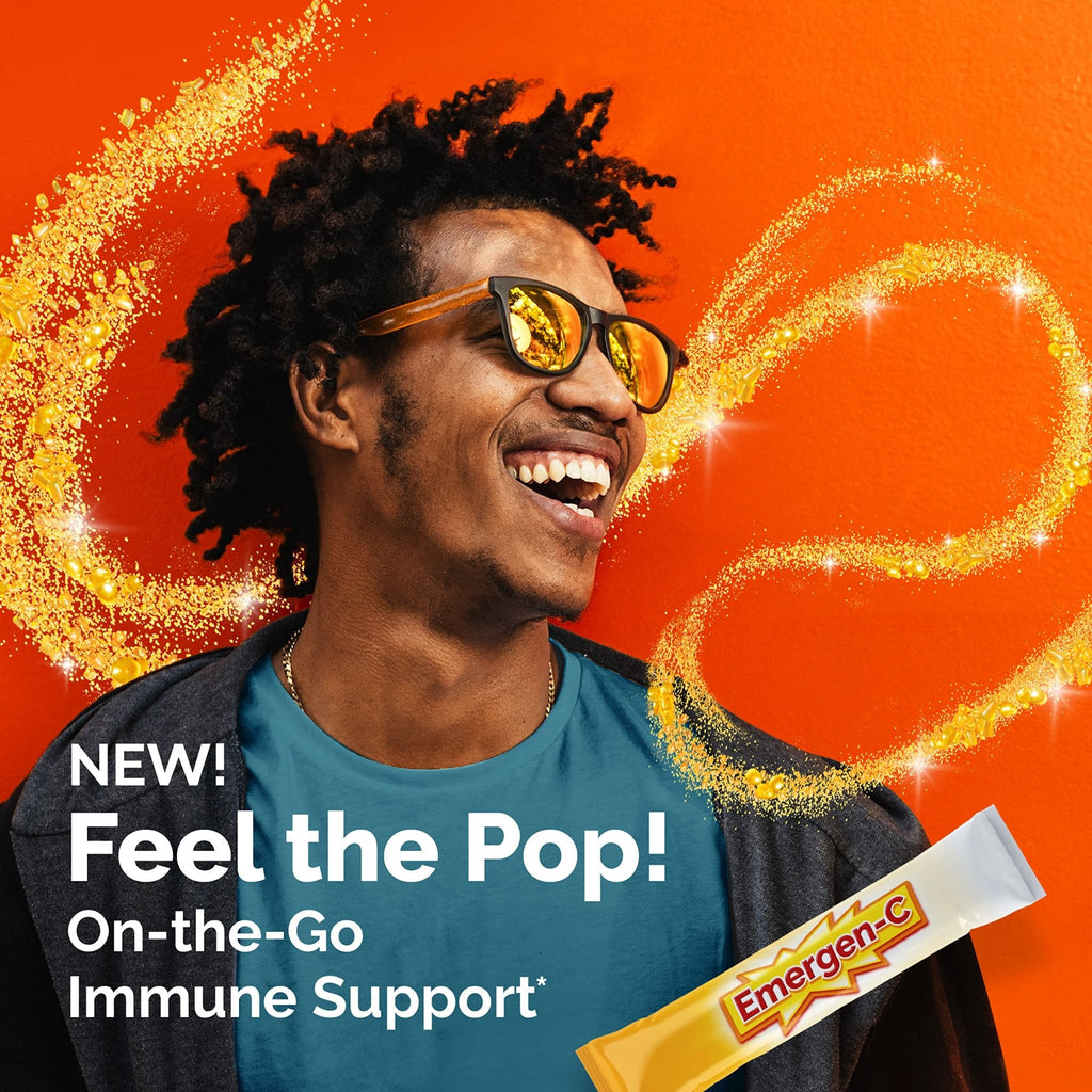 Emergen-C Crystals, On-the-Go Emergen-C Immune Support Supplement with Vitamin C, B Vitamins, Zinc and Manganese - FENGGESTORE20