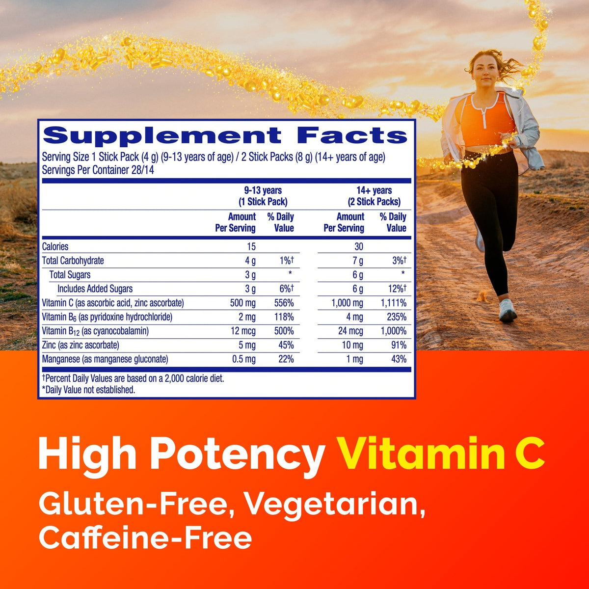 Emergen-C Crystals, On-the-Go Emergen-C Immune Support Supplement with Vitamin C, B Vitamins, Zinc and Manganese - FENGGESTORE20