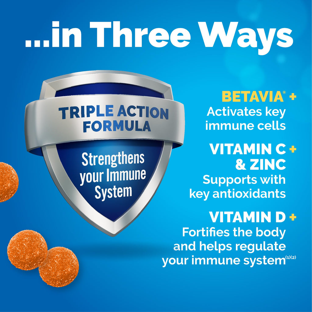 Emergen-C Immune+ Triple Action Immune Support Gummies, BetaVia (R), 1000mg Vitamin C, B Vitamins, Vitamin D and Antioxidants - FENGGESTORE20
