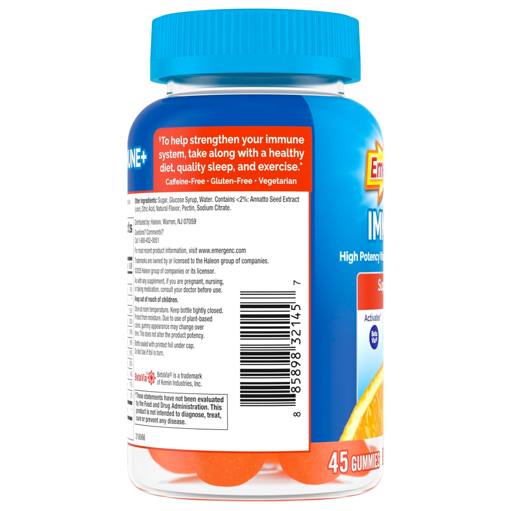 Emergen-C Immune+ Triple Action Immune Support Gummies, BetaVia (R), 1000mg Vitamin C, B Vitamins, Vitamin D and Antioxidants - FENGGESTORE20